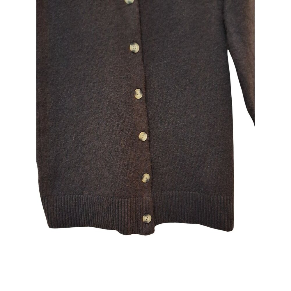 Giani Bini Wool Blend Long Sleeve Button Front Mini Cardigan Dress L Chocolate B - Picture 5 of 9